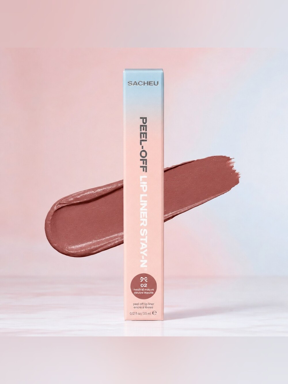 SACHEU Lip Liner STAY-N Peel-Off Lip Stain 02 Neutral Mauve 3.5ml